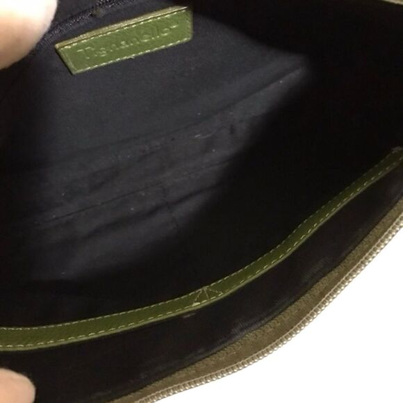 Tignanello Y2K Pebble Leather Bag Removable Canvas Shoulder Strap Kelly Green - Picture 6 of 12